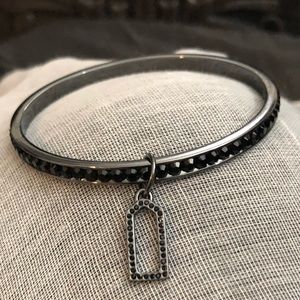 Coach Pave Black and Silver Bangle